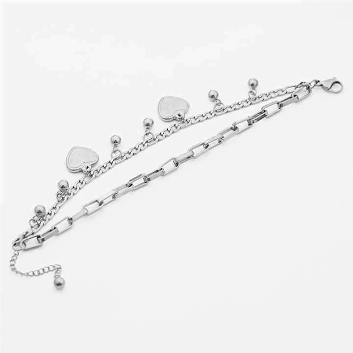 Shop stylish double heart bracelets for men and women — punk hip hop cold wind jewelry, perfect for bold streetwear and everyday fashion statements.