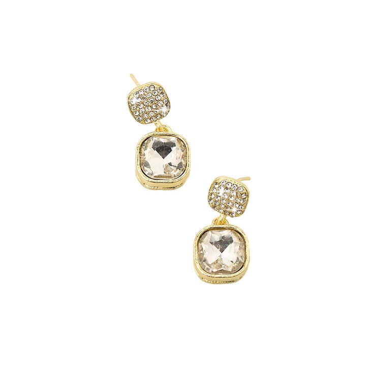 Shine with elegance in square zircon diamond earrings — high-end light luxury fashion jewelry, perfect for daily wear, parties, and special occasions.