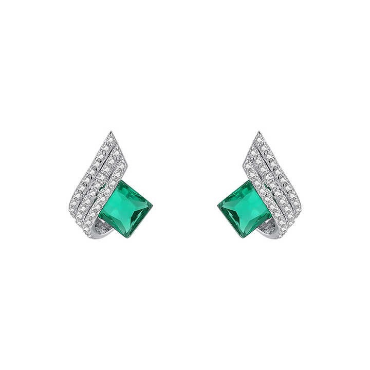 Chic temperament wing earrings with geometric quadrilateral design — stylish personality jewelry for women, perfect for daily fashion and special occasions.