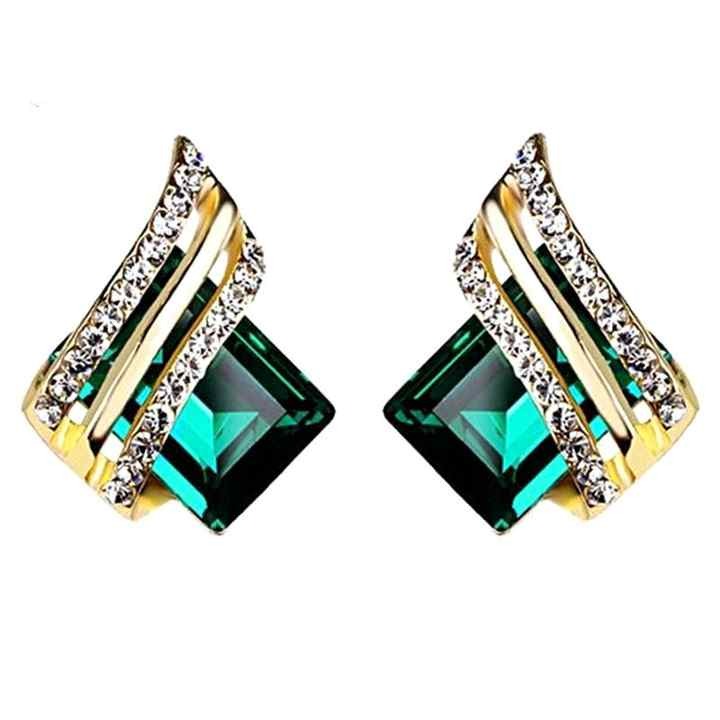 Chic temperament wing earrings with geometric quadrilateral design — stylish personality jewelry for women, perfect for daily fashion and special occasions.