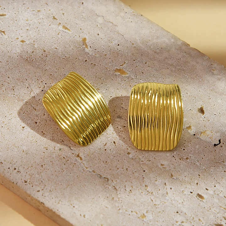 Retro Matte Square Earrings for Women - Thick 304 Stainless Steel Fashion Jewelry