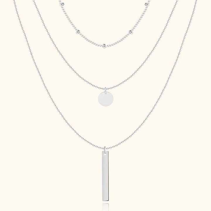 Multi-Layer Statement Necklace for Women - Charm Jewelry with Small Sequins Stripes