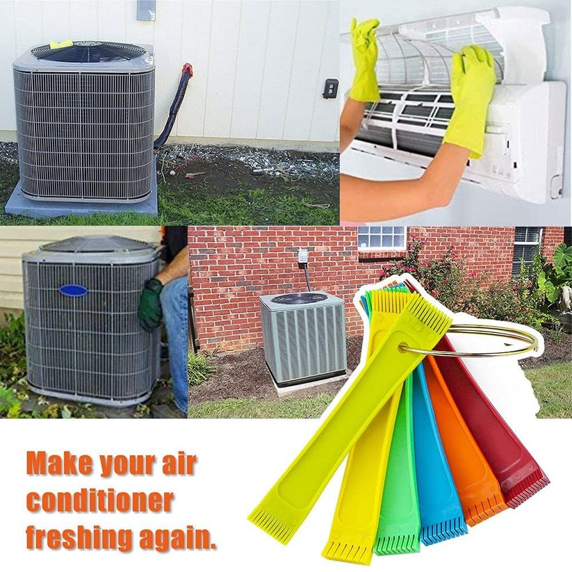 Air Conditioner Fin Comb Set - FCR6 Coil Fin Straightener for Evaporator & Condenser