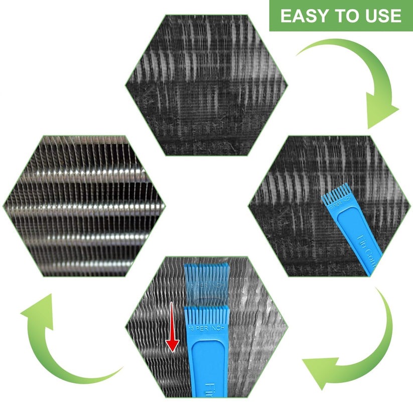 Air Conditioner Fin Comb Set - FCR6 Coil Fin Straightener for Evaporator & Condenser
