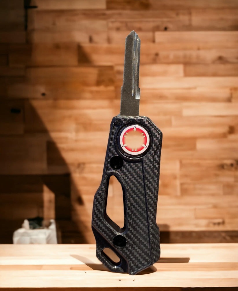 Flip Key Fob for Yamaha R15 - Carbon Finish Remote Key | Enhanced Security