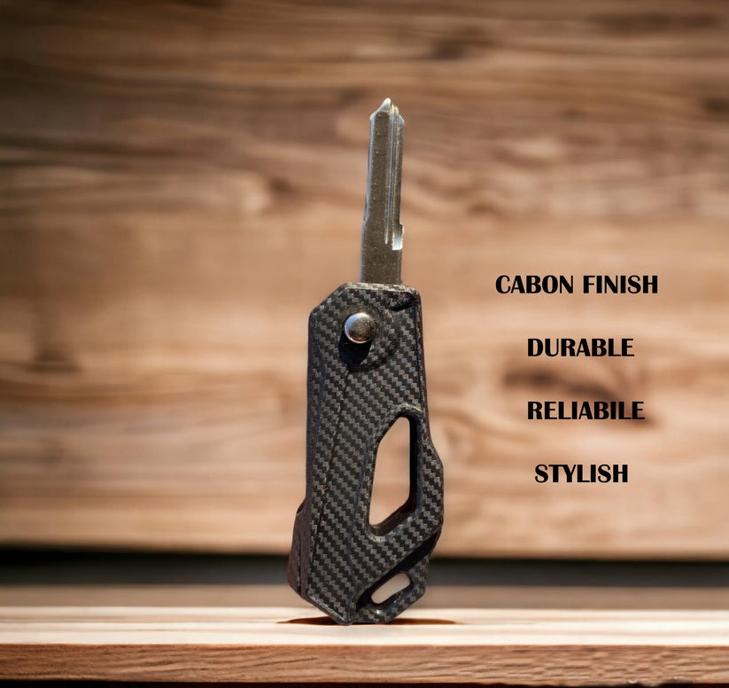 Flip Key Fob for Yamaha R15 - Carbon Finish Remote Key | Enhanced Security
