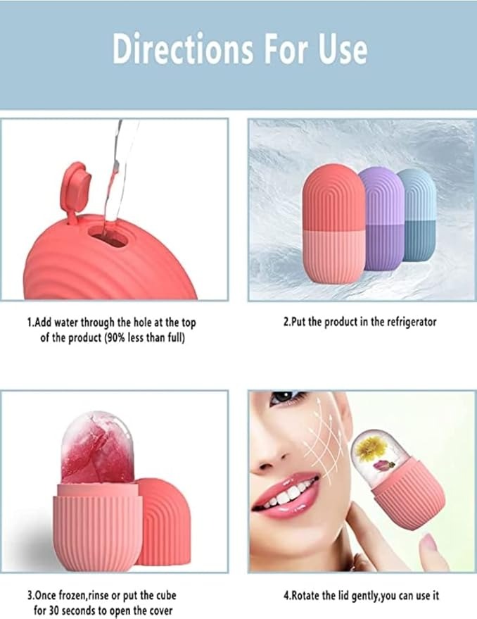 Premium Silicone Ice Roller for Face - Reusable, Leakproof, Unbreakable | Multicolor Ice Therapy