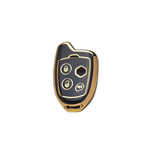 Suzuki Alto/800/K10 3-Button TPU Smart Key Cover – Glossy Black & Golden Remote Case