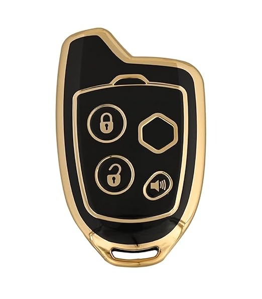 Suzuki Alto/800/K10 3-Button TPU Smart Key Cover – Glossy Black & Golden Remote Case