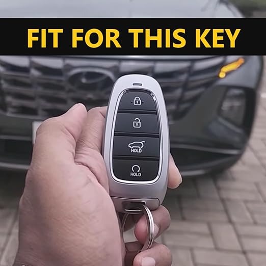 Hyundai Tucson TPU Smart Key Cover – 4-Button Remote Shell, Premium Glossy Finish