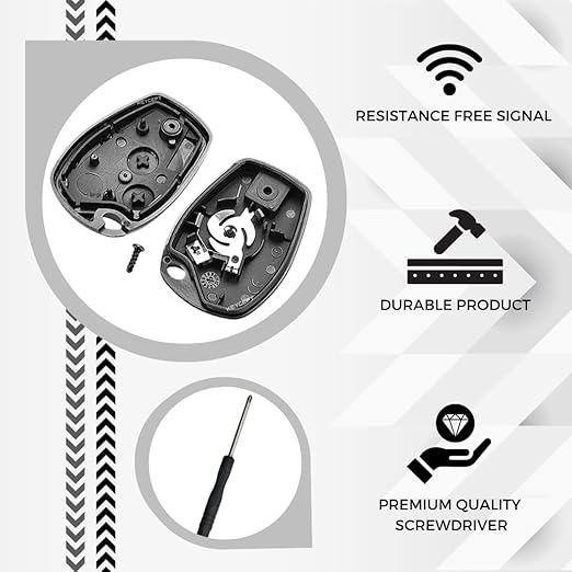 2-Button Renault Key Shell Case – Fits Logan, Duster, Verito, Lodgy, Kwid | Replacement Fob Housing