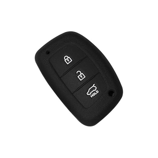 Silicone Key Cover for Hyundai Creta & i20 Elite – Black, 3-Button Remote Case with Premium Rubber Protection (Pack of 1)