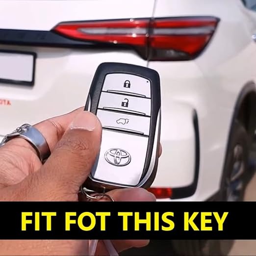 TPU Smart Key Cover for Toyota Fortuner Crysta (2nd Gen) – Premium Key Case Protector with Stylish Design – Durable & Scratch-Resistant (Pack of 1)