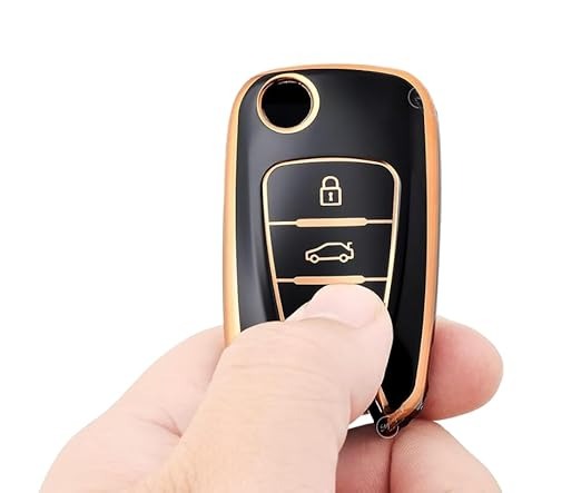 TPU Car Key Cover for Hyundai Elantra, Old i10, i20, Verna Fluidic – Durable, Stylish Protection for 2/3 Button Flip Smart Keys (Pack of 1)