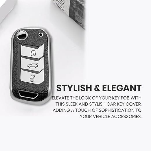 TPU 3-Button Flip Key Cover for Mahindra Thar, Bolero, Scorpio, XUV700, XUV300, TUV300, Marazzo – Stylish & Durable Car Key Case (Black, Pack of 1)