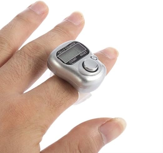 Mini Digital Finger Tally Counter – Electronic Japa Mala Counter with Adjustable Finger Ring – For Mantra Chanting, Tasbeeh, Cricket, Head Count & More (Color May Vary)