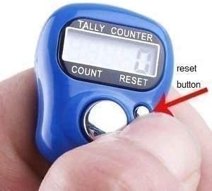 Mini Digital Finger Tally Counter – Electronic Japa Mala Counter with Adjustable Finger Ring – For Mantra Chanting, Tasbeeh, Cricket, Head Count & More (Color May Vary)
