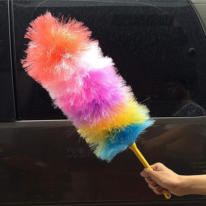 26-Inch Microfiber Static Feather Duster Brush – Washable, Lightweight, Flexible PP Handle – Multipurpose Dusting Tool for Home, Office, Car Cleaning 