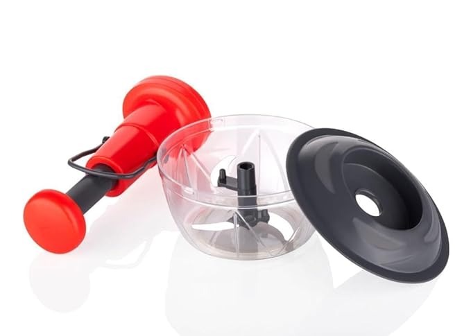 Hand Press Push Chopper for Vegetables & Fruits – 650ml Capacity, 3 Sharp Stainless Steel Blades, No Electricity Needed, Anti-Skid Base, Compact & Easy to Use 