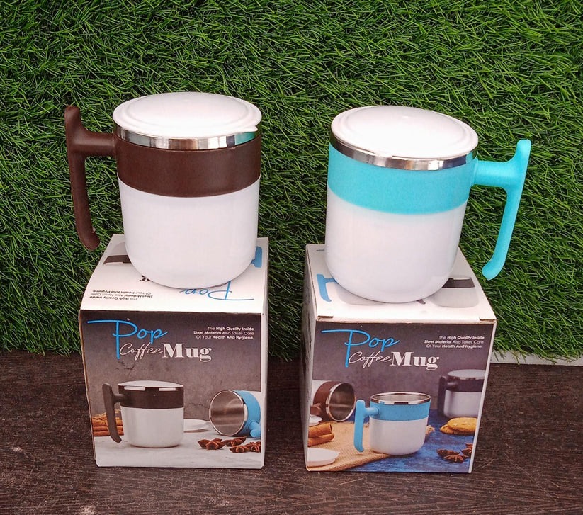 Insulated Stainless Steel Coffee Mug with Lid – 300ml Double Wall Tea & Milk Mug for Home, Office, Restaurant – Stylish, Leakproof, Drinkware Gift (1 Pc, Pista)