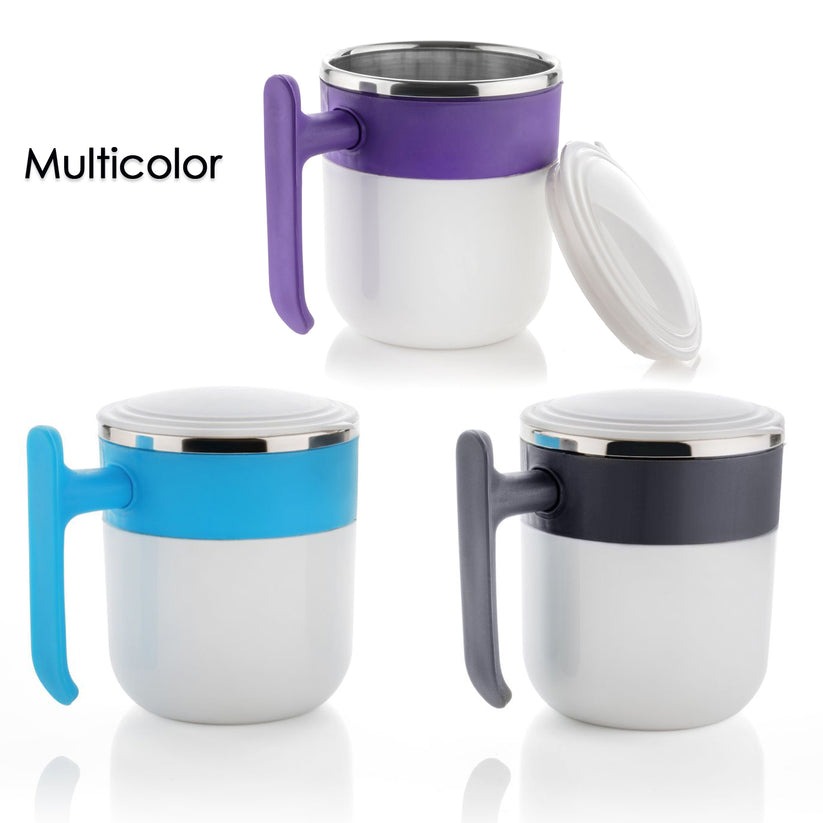 Insulated Stainless Steel Coffee Mug with Lid – 300ml Double Wall Tea & Milk Mug for Home, Office, Restaurant – Stylish, Leakproof, Drinkware Gift (1 Pc, Pista)