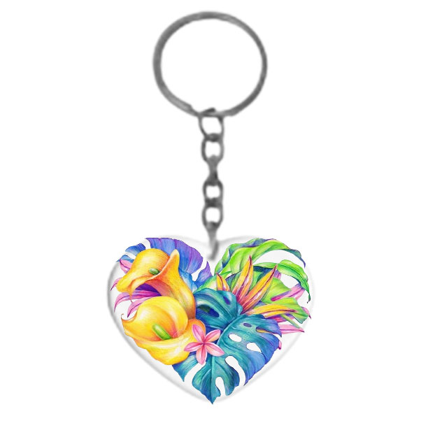 Llavero con diseño floral