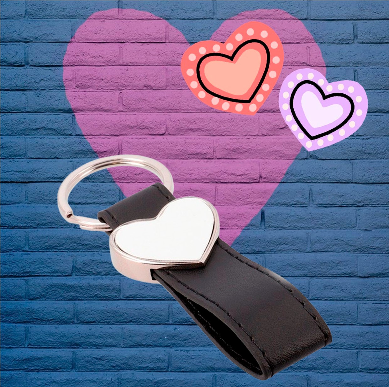 Llaveros trabilla con placa metálica