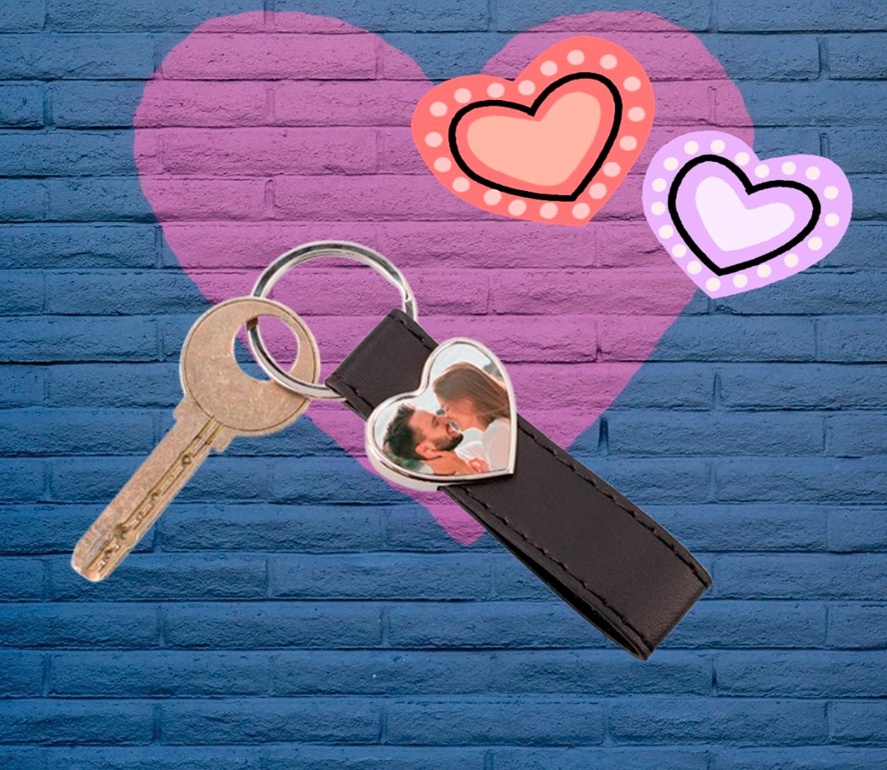 Llaveros trabilla con placa metálica