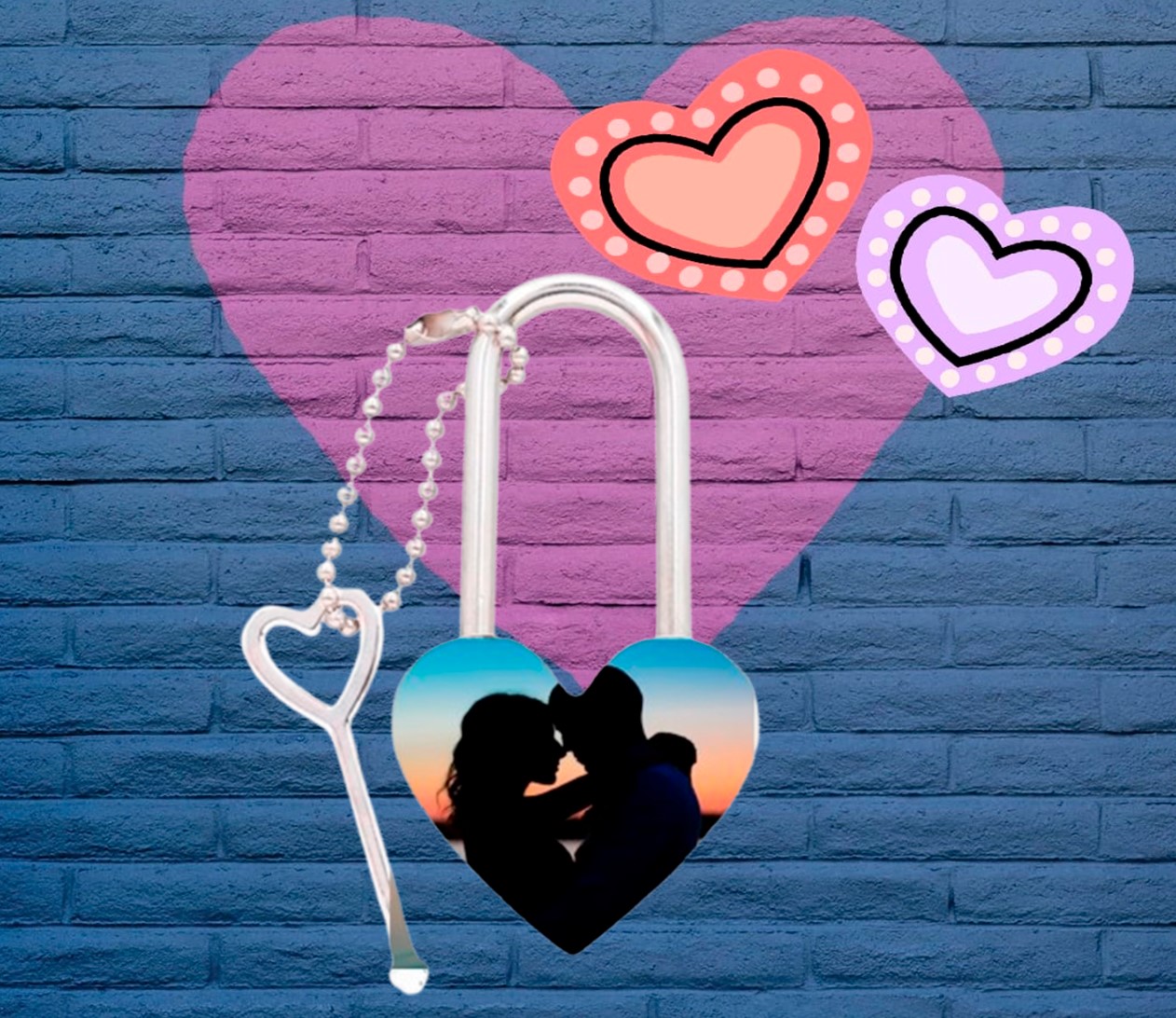 Llaveros candados de metal con llave