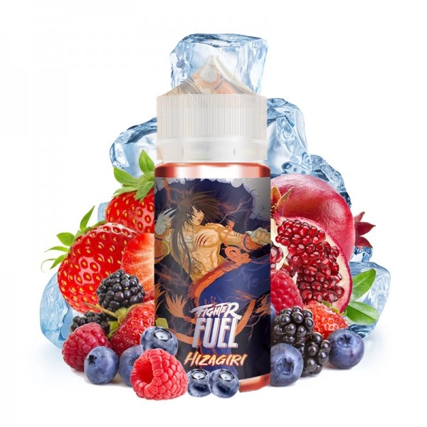 Hizagiri - Fighter Fuel by Maison Fuel   Il est dur de résister devant ce mix fruité et frais composé de fruits rouges et de grenade et de ces fraises et légèrement acidulées...