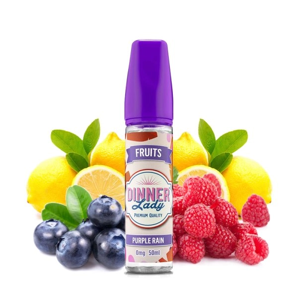 Purple Rain 0mg 50ml - Fruits by Dinner Lady   Un délicieux mélange de myrtille, framboise et citron.