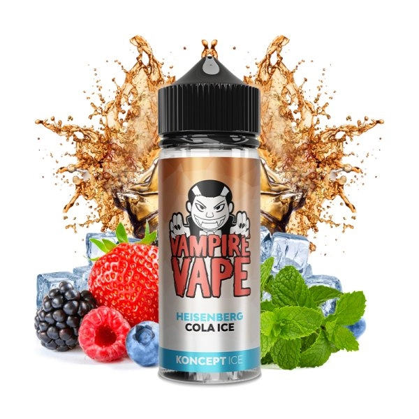 Heisenberg Cola Ice 0mg 100ml - Vampire Vape   Un savoureux mélange d'authentique cola associé à de somptueux fruits rouges sublimé par une note mentholée bien fraîche.