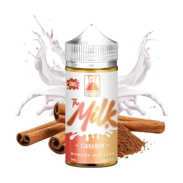 Cinnamon 0mg 100ml - The Milk by Monster Vape Labs   The Milk coche toutes les bonnes cases : Des saveurs emblématiques qui mélangent du lait crémeux avec des saveurs de cannelle sucrée, résultant en une expérience aussi nostalgique qu'innovante.