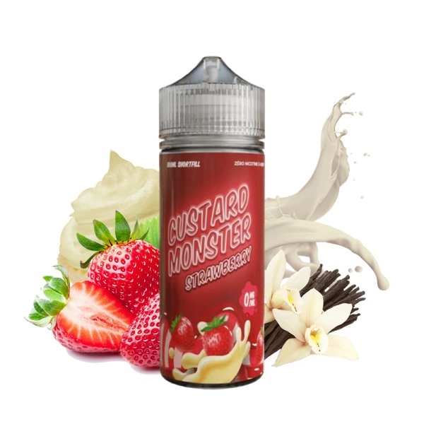 Strawberry Custard 0mg 100ml - Custard Monster by Monster Vape Labs   Une crème anglaise onctueuse et savoureuse et des fraises ajoutant encore plus de gourmandise.