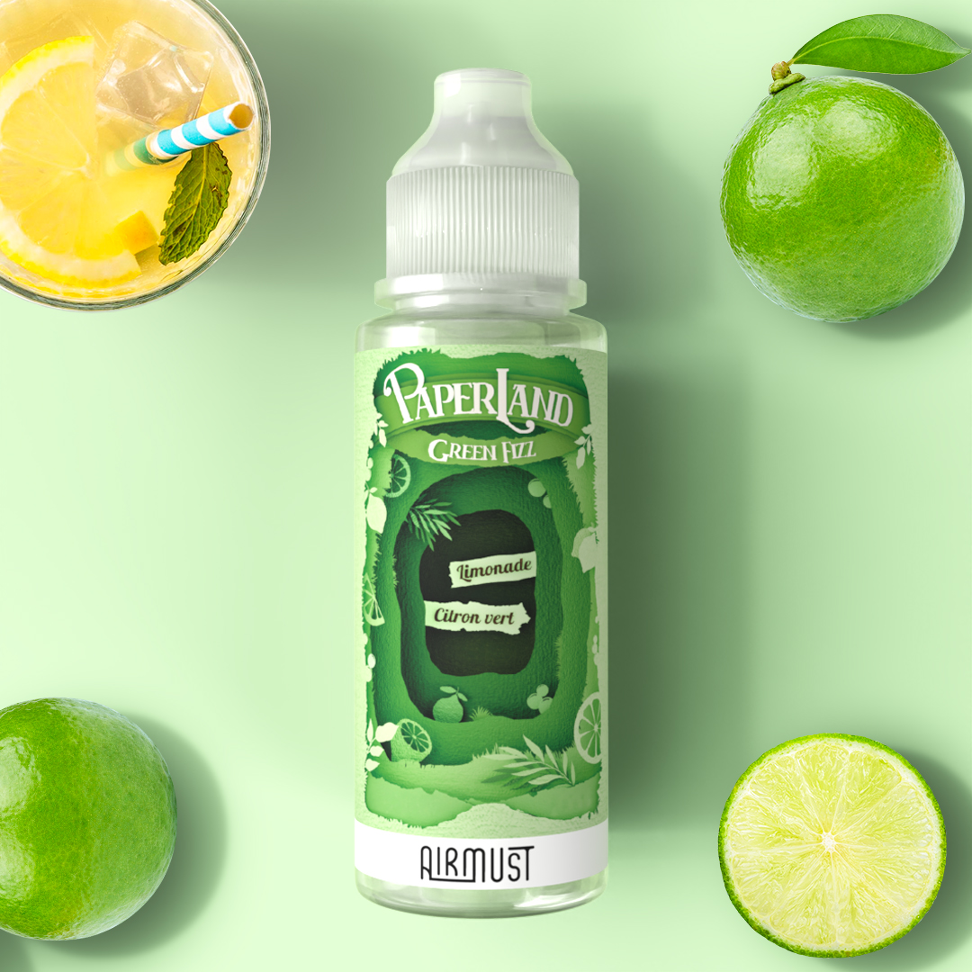Paperland • Green Fizz 100ml Une limonade au citron vert pour faire pétiller vos papilles.