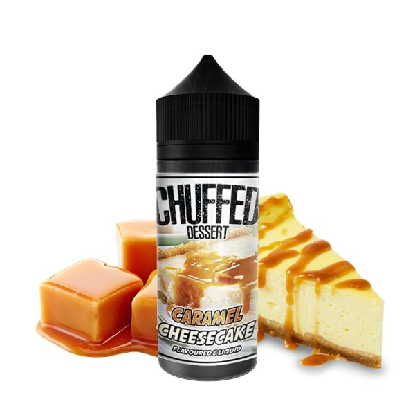 Caramel Cheesecake 0mg 100ml - Chuffed Dessert   Un e-liquide raffiné tant il propose des saveurs précises de cheesecake au caramel. Quelle gourmandise, quelle onctuosité !