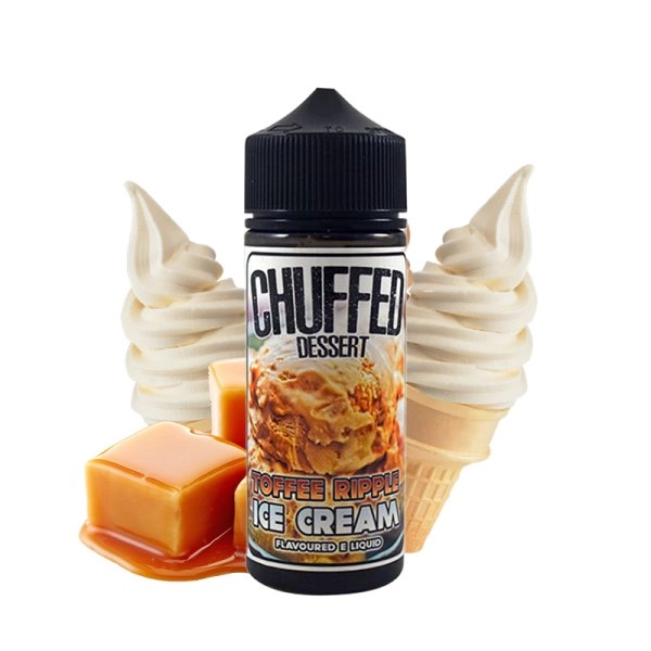 Toffee Ripple Ice Cream 0mg 100ml - Chuffed Dessert   Une crème glacée sucrée à souhait et son nappage de caramel succulent.