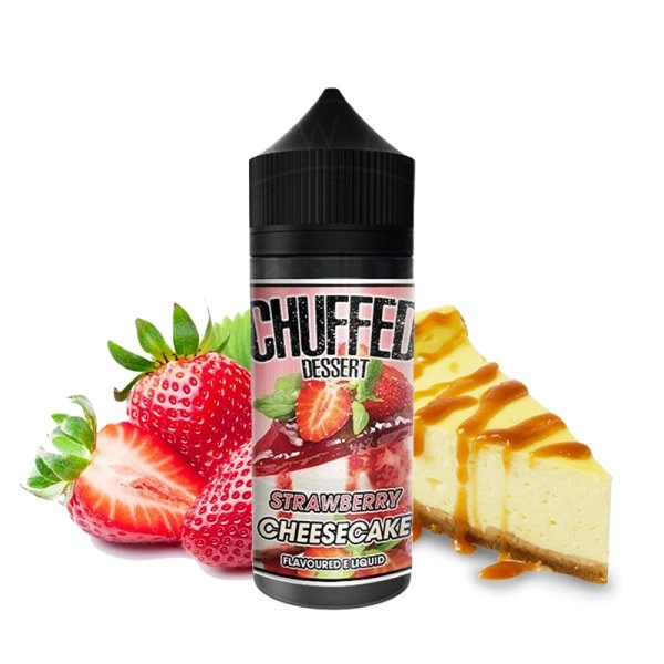 Strawberry Cheesecake 0mg 100ml - Chuffed Dessert   Une base de biscuit au beurre, une garniture au de douces fraises juteuse. Un véritable cheesecake aux frais fromage blanc sues.