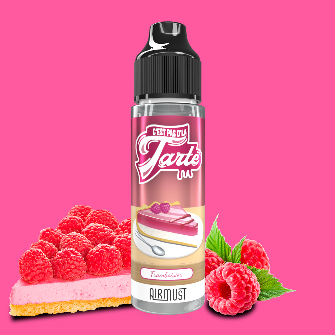 C'est Pas D'la tarte • Framboisier 60ml Le Framboisier est une gaufrette accompagnée de délicieuses framboises parfumées.