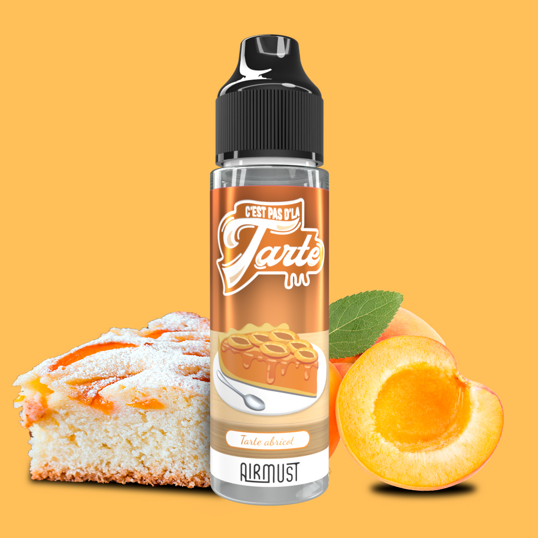 C'est Pas D'la Tarte • Tarte Abricot 60ml Une bonne tarte avec ses généreux morceaux d'abricots sur sa fine pâte feuilletée au beurre.