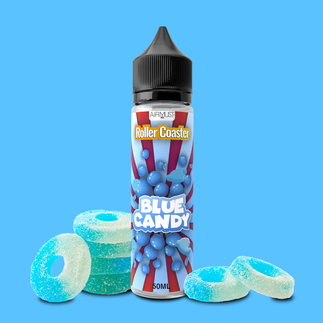 Roller Coaster • Blue Candy 60ml Plongez dans ce mélange délicat de bonbon à la framboise et aux fruits rouges !