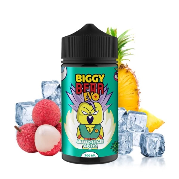 Ananas Litchi Givrés 0mg 200ml - Biggy Bear   Une union délicieusement fruité composé d'un ananas juteux et d'un litchi absolument givré !
