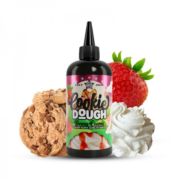 Berry Creme 0mg 200ml + Pipette - Cookie Dough by Joe's Juice   Crème chantilly et morceaux de fraise dans une savoureuse pâte à cookie .. De quoi succomber de plaisir à chaque bouffée !
