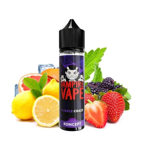 Purple Craze 0mg 50ml - Koncept by Vampire Vape   Pendant longtemps voulu, maintenant fait, voici le Purple Craze. Un délice à la fois frais et fruité !
