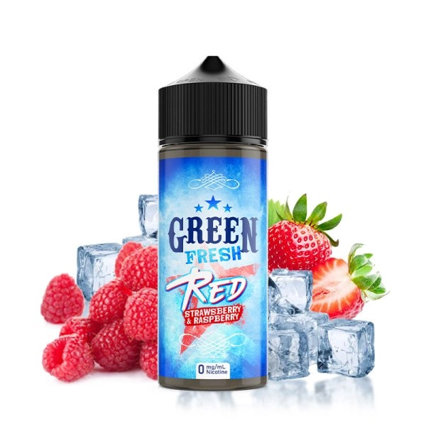 Red 0mg 100ml - Green Fresh by Eliquid France   Un duo fruité composé d'une fraise savoureuse et d'une framboise acidulée sur un fond de fraîcheur.