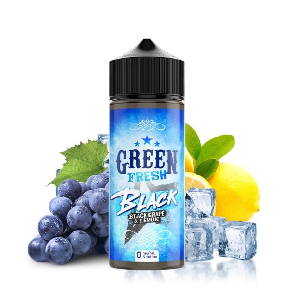 Black 0mg 100ml - Green Fresh by Eliquid France   Un mélange plein de fraîcheur composé de raisin noir juteux et de citron acidulé.