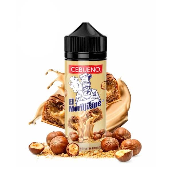 El Mordjvape 0mg 100ml - Cebueno   Un savoureux mélange gourmand à souhait composé d'une pâte à tartiner et d'une crème à la noisette grillée.