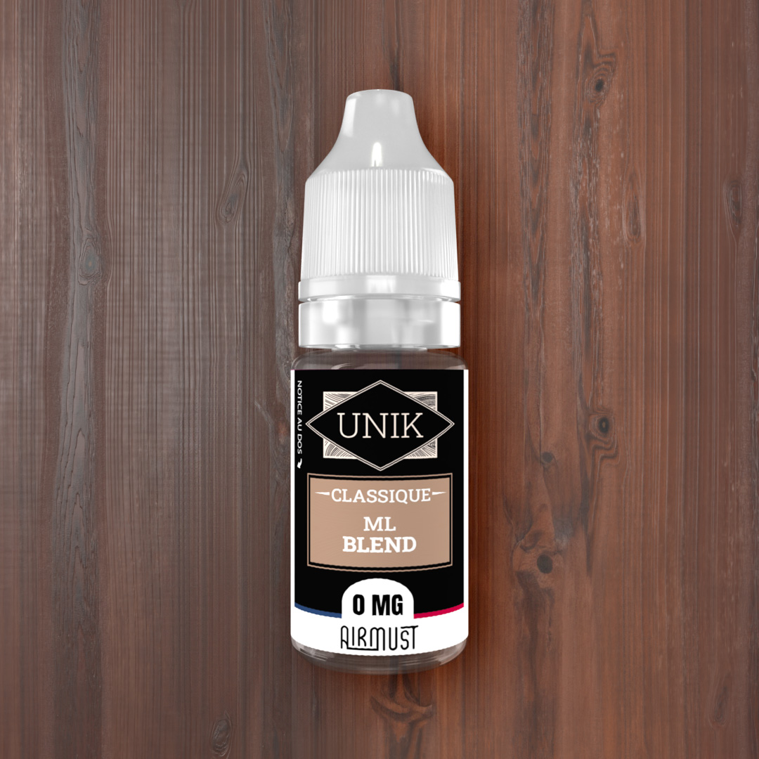 Unik • ML Blend 10ml AIRMUST Un mélange de Classic Light qui vous rappellera des blondes américaines avec un arrière-gout de fruits rouges. 