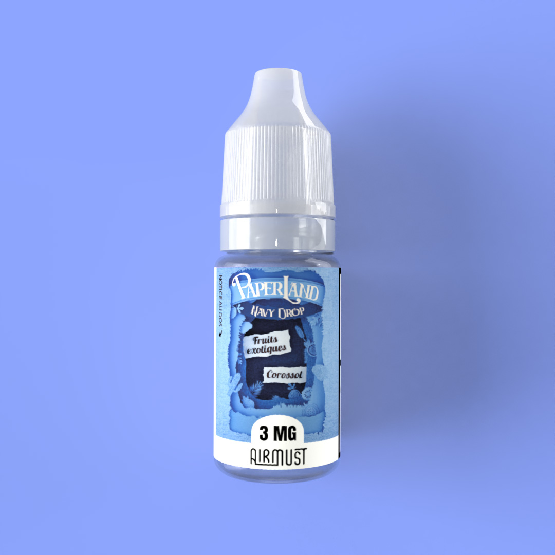 Paperland • Navy Drop 10ml Plongez dans une eau tropicale avec un mix de fruits exotiques & jus de corossol, pour une vape ensoleillée !