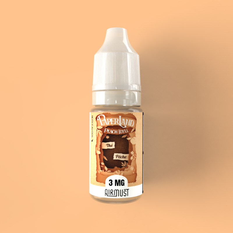 Paperland • Peach Idyll 10ml Débarquez sur une île paradisiaque et commencez à siroter votre merveilleux thé à la pêche.